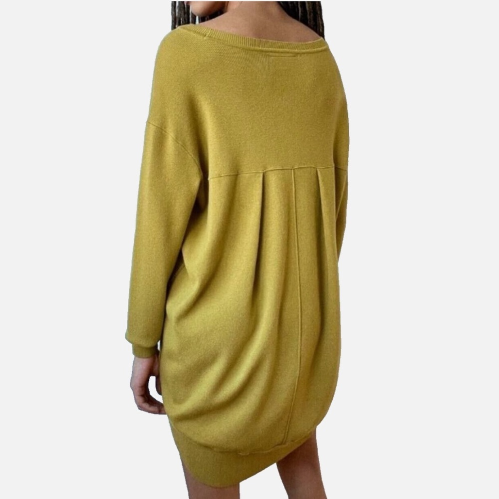 ANTHROPOLOGIE Saturday 
Sunday  FREYA Y2K Tunic Sweater 
Dress Mustard Yellow